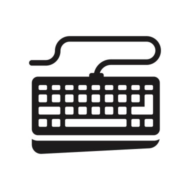 Klavye tel simgesi. Modaya uygun klavye tel logo kavramı donanım koleksiyonundan beyaz arka plan üzerinde. Web uygulamaları, mobil uygulamalar ve basılı medya kullanım için uygundur..