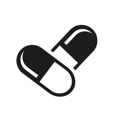 Hapları simgesi. Sağlık ve tıp koleksiyonundan beyaz arka plan üzerinde trendy hapları logo kavramı. Web uygulamaları, mobil uygulamalar ve basılı medya kullanım için uygundur..