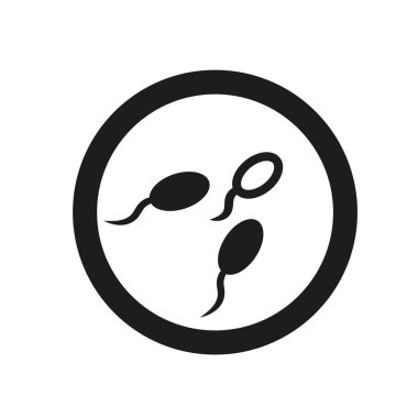 Spermatozoon simgesi. Sağlık ve tıp koleksiyonundan beyaz arka plan üzerinde trendy Spermatozoon logo kavramı. Web uygulamaları, mobil uygulamalar ve basılı medya kullanım için uygundur..