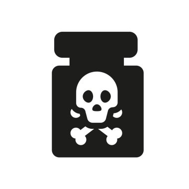 Zehir simgesi. Sağlık ve tıp koleksiyonundan beyaz arka plan üzerinde trendy zehir logo kavramı. Web uygulamaları, mobil uygulamalar ve basılı medya kullanım için uygundur..