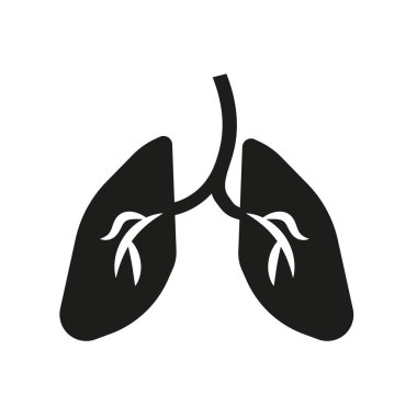 Akciğer simgesi. Sağlık ve tıp koleksiyonundan beyaz arka plan üzerinde trendy akciğer logo kavramı. Web uygulamaları, mobil uygulamalar ve basılı medya kullanım için uygundur..