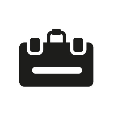 İlk yardım kiti simgesi. Modaya uygun ilk yardım kiti logo kavramı sağlık ve tıp koleksiyonundan beyaz arka plan üzerinde. Web uygulamaları, mobil uygulamalar ve basılı medya kullanım için uygundur..