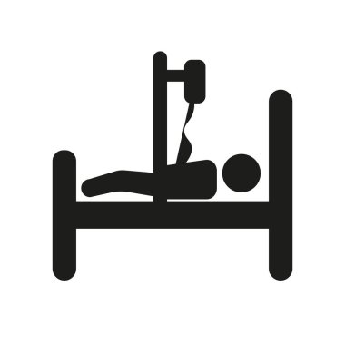 Hasta simgesi. Sağlık ve tıp koleksiyonundan beyaz arka plan üzerinde trendy hasta logo kavramı. Web uygulamaları, mobil uygulamalar ve basılı medya kullanım için uygundur..