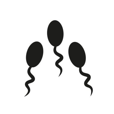 Sperm simgesi. Sağlık ve tıp koleksiyonundan beyaz arka plan üzerinde trendy Sperm logo kavramı. Web uygulamaları, mobil uygulamalar ve basılı medya kullanım için uygundur..
