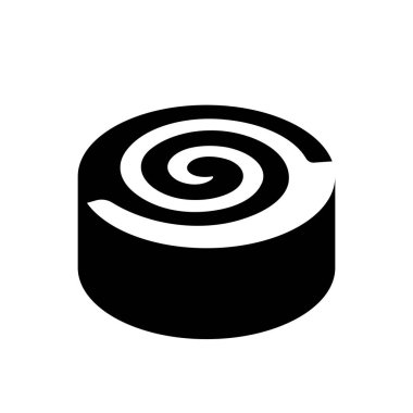 Tarçın Rulo simgesi. Otel ve restoran koleksiyonundan beyaz arka plan üzerinde trendy tarçın rulo logo kavramı. Web uygulamaları, mobil uygulamalar ve basılı medya kullanım için uygundur..