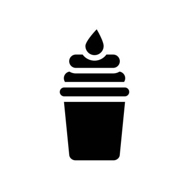 Donmuş yoğurt simgesi. Trendy dondurulmuş yoğurt logo kavramı otel ve restoran koleksiyonundan beyaz arka plan üzerinde. Web uygulamaları, mobil uygulamalar ve basılı medya kullanım için uygundur..