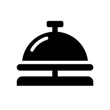 Resepsiyon zil simgesini. Trendy Resepsiyon zili logo kavramı otel ve restoran koleksiyonundan beyaz arka plan üzerinde. Web uygulamaları, mobil uygulamalar ve basılı medya kullanım için uygundur..