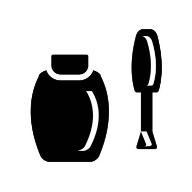 Tırnak cilası simgesi. Trendy oje logo kavramı hijyen koleksiyonundan beyaz arka plan üzerinde. Web uygulamaları, mobil uygulamalar ve basılı medya kullanım için uygundur..