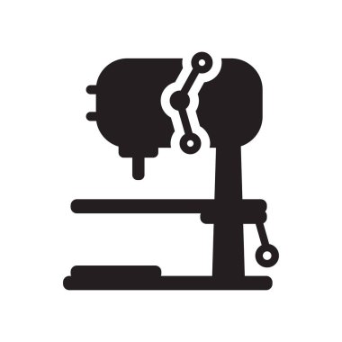 Endüstriyel matkap simgesi. Sanayi koleksiyonundan beyaz arka plan üzerinde trendy endüstriyel matkap logo kavramı. Web uygulamaları, mobil uygulamalar ve basılı medya kullanım için uygundur..