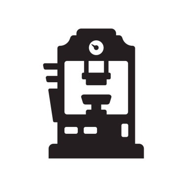 Basın makine simgesi. Trendy basın makine logo kavramı sanayi koleksiyonundan beyaz arka plan üzerinde. Web uygulamaları, mobil uygulamalar ve basılı medya kullanım için uygundur..