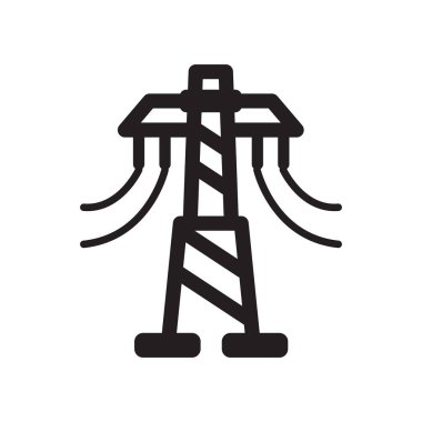 İletim kulesi simgesi. Trendy iletim kulesi logo kavramı sanayi koleksiyonundan beyaz arka plan üzerinde. Web uygulamaları, mobil uygulamalar ve basılı medya kullanım için uygundur..