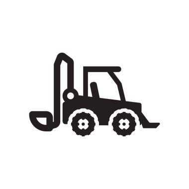 Skid yükleyici simgesi. Trendy skid loader logo kavramı sanayi koleksiyonundan beyaz arka plan üzerinde. Web uygulamaları, mobil uygulamalar ve basılı medya kullanım için uygundur..