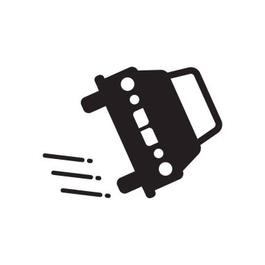 Devrilmiş araç simgesi. Trendy Overturned araç logosu konsepti sigorta koleksiyonundan beyaz arka plan üzerinde. Web uygulamaları, mobil uygulamalar ve basılı medya kullanım için uygundur..