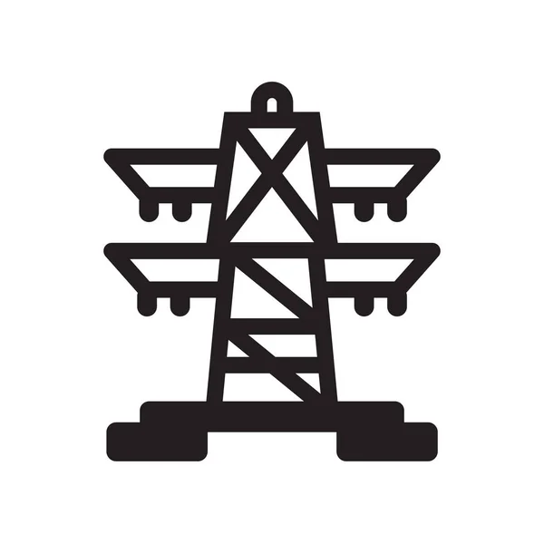 电塔图标 时尚电气塔标志概念上的白色背景从工业收藏 适用于 Web 移动应用和打印媒体 — 图库矢量图片