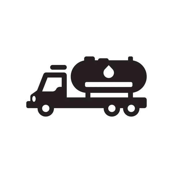 Ícone Camião Combustível Conceito Logotipo Caminhão Combustível Moda Fundo Branco — Vetor de Stock