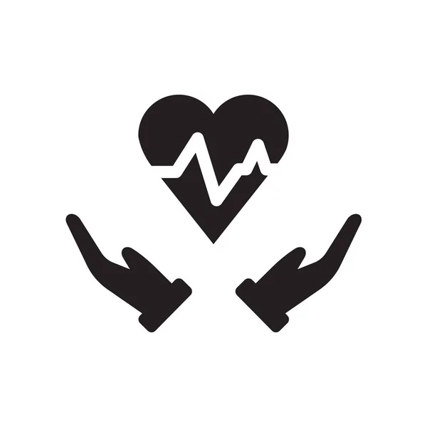 心保険アイコン 保険コレクションから白い背景のトレンディな心保険のロゴのコンセプトです Web アプリ 携帯アプリ 印刷媒体での使用に適しています — ストックベクタ