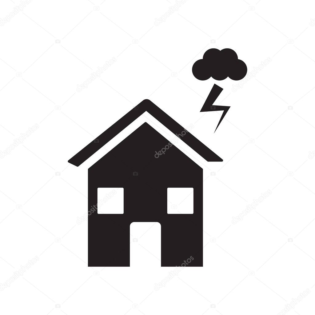 House insurance for storms icon. Trendy House insurance for storms logo concept on white background from Insurance collection. Suitable for use on web apps, mobile apps and print media.