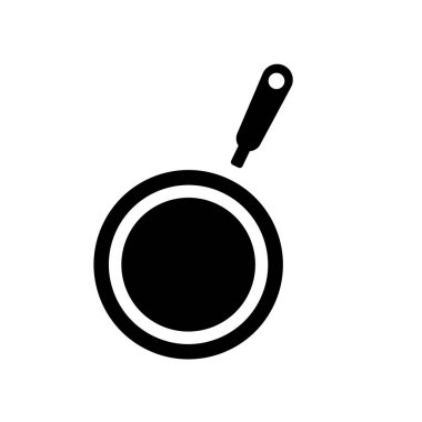 Kızartma tavası simgesi. Trendy kızartma tavası logo kavram mutfak koleksiyonundan beyaz arka plan üzerinde. Web uygulamaları, mobil uygulamalar ve basılı medya kullanım için uygundur..