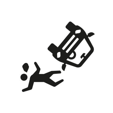 kaza ve yaralanma simgesi. Trendy kaza ve yaralanma logo kavramı hukuk ve adalet koleksiyonundan beyaz arka plan üzerinde. Web uygulamaları, mobil uygulamalar ve basılı medya kullanım için uygundur..