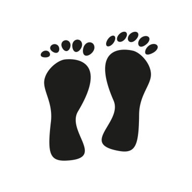 Ayak izi simgesi. Trendy ayak izi logo kavramı hukuk ve adalet koleksiyonundan beyaz arka plan üzerinde. Web uygulamaları, mobil uygulamalar ve basılı medya kullanım için uygundur..