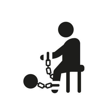 Suçlu simgesi. Trendy suçlu logo kavramı hukuk ve adalet koleksiyonundan beyaz arka plan üzerinde. Web uygulamaları, mobil uygulamalar ve basılı medya kullanım için uygundur..