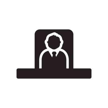 Patron simgesi. Trendy Luxury Collection beyaz arka plan üzerinde logo kavramı patron. Web uygulamaları, mobil uygulamalar ve basılı medya kullanım için uygundur..