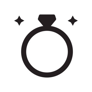 Elmas yüzük simgesi. Trendy elmas yüzük logo kavramı Luxury Collection beyaz arka plan üzerinde. Web uygulamaları, mobil uygulamalar ve basılı medya kullanım için uygundur..