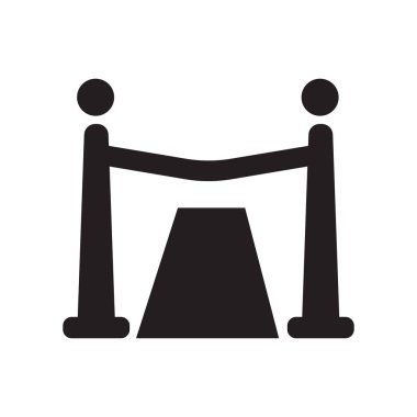 Kırmızı halı simgesi. Trendy kırmızı halı logo kavramı Luxury Collection beyaz arka plan üzerinde. Web uygulamaları, mobil uygulamalar ve basılı medya kullanım için uygundur..