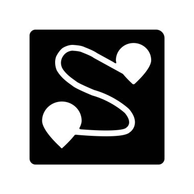 Mesafe simgesi. Haritalar ve konumlar koleksiyonundan beyaz arka plan üzerinde trendy mesafe logo kavramı. Web uygulamaları, mobil uygulamalar ve basılı medya kullanım için uygundur..