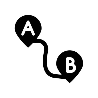 Path A to B icon. Trendy Path A to B logo concept on white background from Maps and Locations collection. Suitable for use on web apps, mobile apps and print media. clipart