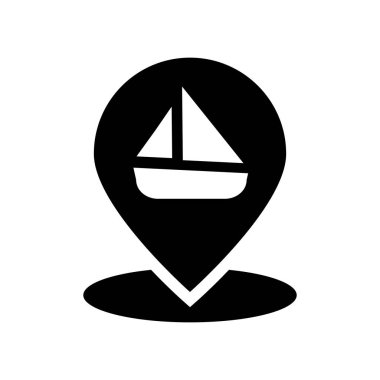 Yelkenli simgesi simgesi. Haritalar ve konumlar koleksiyonundan beyaz arka plan üzerinde trendy Yelkenli simgesi logo kavramı. Web uygulamaları, mobil uygulamalar ve basılı medya kullanım için uygundur..