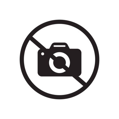 No photo sign icon. Trendy No photo sign logo concept on white background from museum collection. Suitable for use on web apps, mobile apps and print media. clipart