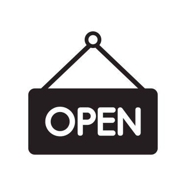 Açık işareti simgesi. Trendy açık işareti logo kavramı Müzesi koleksiyonundan beyaz arka plan üzerinde. Web uygulamaları, mobil uygulamalar ve basılı medya kullanım için uygundur..