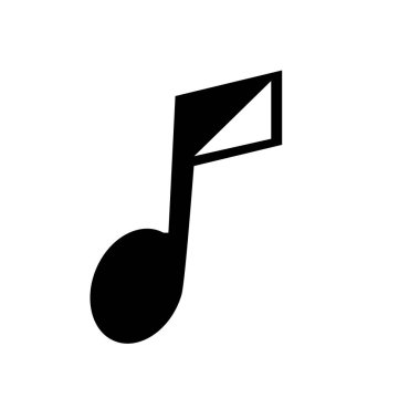Müzik Not simgesi. Beyaz arka planda müzik koleksiyonundan trendy nota logo kavramı. Web uygulamaları, mobil uygulamalar ve basılı medya kullanım için uygundur..