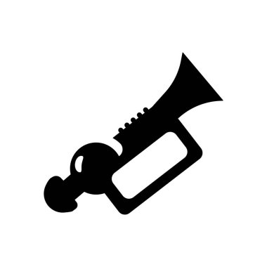 Trombon simgesi. Beyaz arka planda müzik koleksiyonundan trendy trombon logo kavramı. Web uygulamaları, mobil uygulamalar ve basılı medya kullanım için uygundur..
