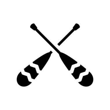 Kürekleri simgesi. Trendy kürek logo kavramı deniz koleksiyonundan beyaz arka plan üzerinde. Web uygulamaları, mobil uygulamalar ve basılı medya kullanım için uygundur..