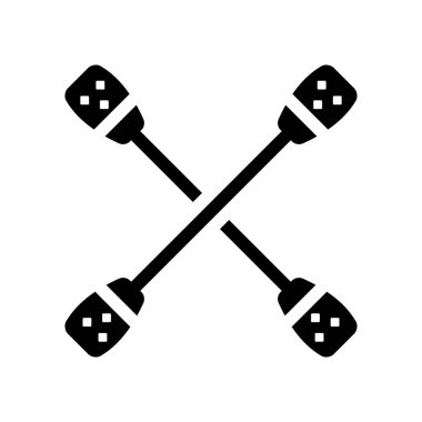 Kürekler simgesi. Trendy kürekler logo kavramı deniz koleksiyonundan beyaz arka plan üzerinde. Web uygulamaları, mobil uygulamalar ve basılı medya kullanım için uygundur..