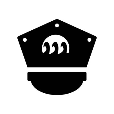 Denizci şapkası Icon. Trendy denizci şapkası logo kavramı deniz koleksiyonundan beyaz arka plan üzerinde. Web uygulamaları, mobil uygulamalar ve basılı medya kullanım için uygundur..