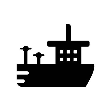 Tanker gemisi simgesi. Trendy Tanker gemisi logo kavramı deniz koleksiyonundan beyaz arka plan üzerinde. Web uygulamaları, mobil uygulamalar ve basılı medya kullanım için uygundur..