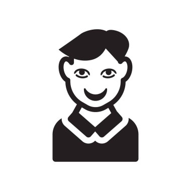 Çocuk yüz simgesi. Trendy çocuk yüz logo kavramı insanların koleksiyonundan beyaz arka plan üzerinde. Web uygulamaları, mobil uygulamalar ve basılı medya kullanım için uygundur..