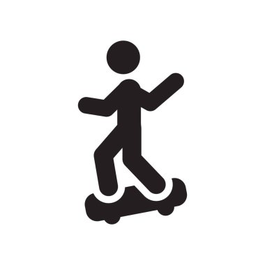 Skateboarding simgesi kişini. Skateboarding logo kavramı beyaz arka plan üzerinde insanlar koleksiyonundan trendy kişini. Web uygulamaları, mobil uygulamalar ve basılı medya kullanım için uygundur..