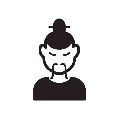 Eski Çinli simgesi. İnsanlar koleksiyonundan beyaz arka plan üzerinde trendy eski Çinli logo kavramı. Web uygulamaları, mobil uygulamalar ve basılı medya kullanım için uygundur..