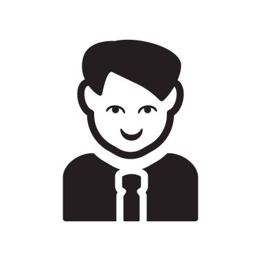 Yöneticisi yüz simgesi. Trendy Yöneticisi yüz logo kavramı insanların koleksiyonundan beyaz arka plan üzerinde. Web uygulamaları, mobil uygulamalar ve basılı medya kullanım için uygundur..