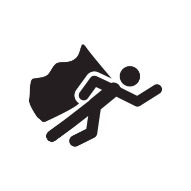 Adam uçan simgesi. Trendy uçan adam logo kavramı insanların koleksiyonundan beyaz arka plan üzerinde. Web uygulamaları, mobil uygulamalar ve basılı medya kullanım için uygundur..