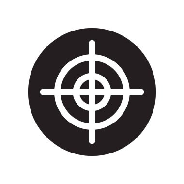 Silah hedef simgesini. Son moda silah hedef logo kavramı verimlilik koleksiyonundan beyaz arka plan üzerinde. Web uygulamaları, mobil uygulamalar ve basılı medya kullanım için uygundur..