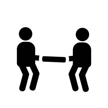 Halat Icon Icon oynayan insanlar. Halat logo kavramı eğlence oyunları Collection beyaz arka plan üzerinde trendy oynayanlar. Web uygulamaları, mobil uygulamalar ve basılı medya kullanım için uygundur..