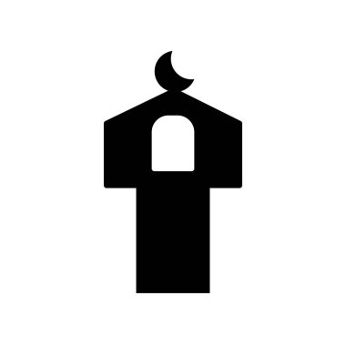 Cami ve minare simgesi. Trendy cami ve minare logo kavramı din koleksiyonundan beyaz arka plan üzerinde. Web uygulamaları, mobil uygulamalar ve basılı medya kullanım için uygundur..