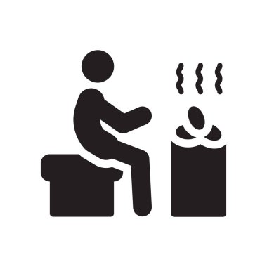 Dünya sauna simgesi. Trendy dünya sauna logo kavramı sauna koleksiyonundan beyaz arka plan üzerinde. Web uygulamaları, mobil uygulamalar ve basılı medya kullanım için uygundur..