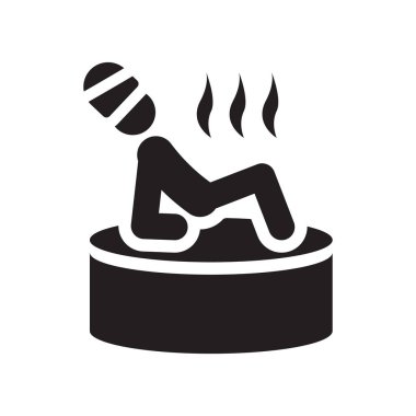 Hamam simgesi. Trendy Hamam logo kavramı sauna koleksiyonundan beyaz arka plan üzerinde. Web uygulamaları, mobil uygulamalar ve basılı medya kullanım için uygundur..