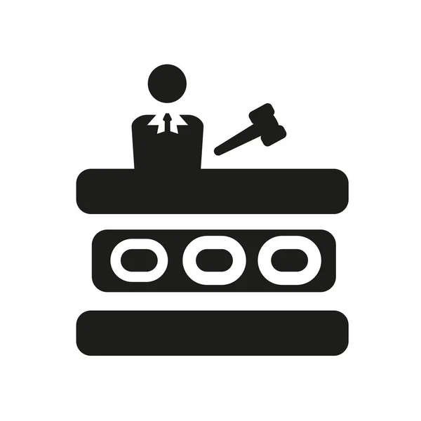 Proefpictogram Het Hof Trendy Hof Trial Logo Concept Witte Achtergrond — Stockvector